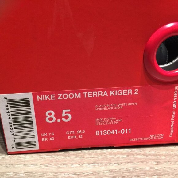 Nike NikeLab Zoom Terra Kiger 2 Hiking Shoes Black White Men 813041-011 NEW
